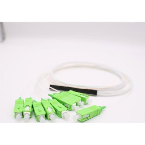 10PCS/lot Fiber Optical PLC Splitter SC 1 : 8 Mini steel tube type 1x8 0.9mm Fiber Opitc Splitter SC/APC Connector Free Shipping