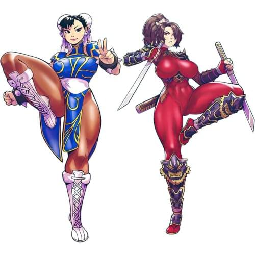 Three Ratels CDM372 Chun-Li Animation game girl Personalized Creative Scratch Stickers And Decal For Occlusion Decor