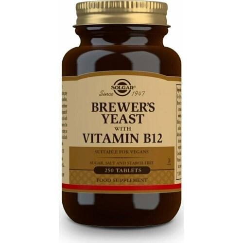 Release beer yeast with vitamin B12 - 250 tablets, help energy metabolism, release vitamins and supplements