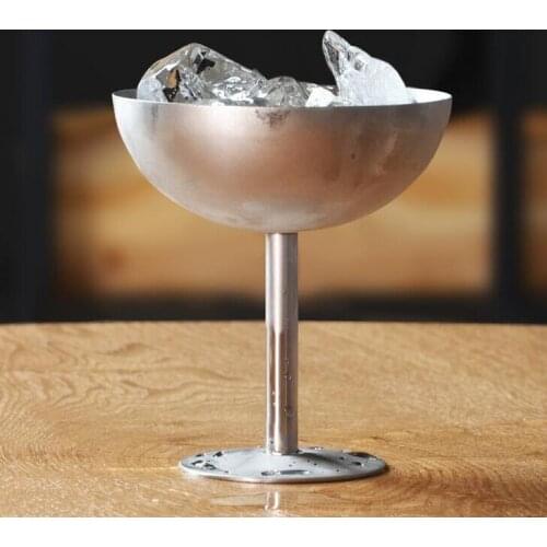 Stainless steel cocktail goblet bar snack dish champagne metal high heel cocktail cup