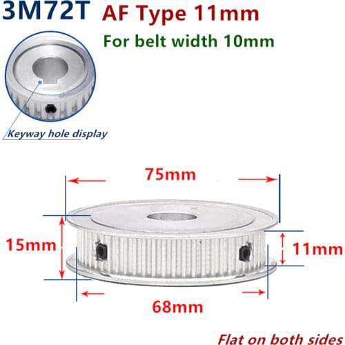 72 Teeth Arc HTD 3M Timing Pulley for Width 10mm 3M synchronous belt HTD3M Belt pulley Wheel Gear 72Teeth 72T