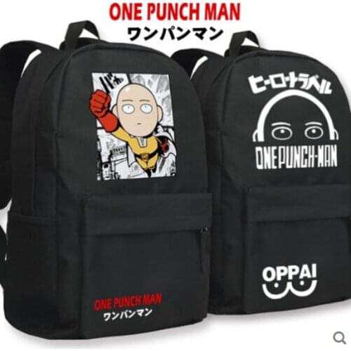 One Punch Man Cosplay Backpack Saitama Cartoon Luminous Bag Anime Oxford Schoolbag