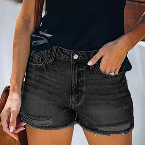 High Waist Denim Shorts Women Plus Size Fashion 2021 New Casual Slim Hole Jeans Short Washed Sexy Female Summer Cotton Shorts