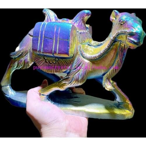 Aura Natural Jade Stone Carved Crystal Goat Statue Healing Crystal Figurine Guardian Art Gift Home Decor Feng Shui King Wiccan