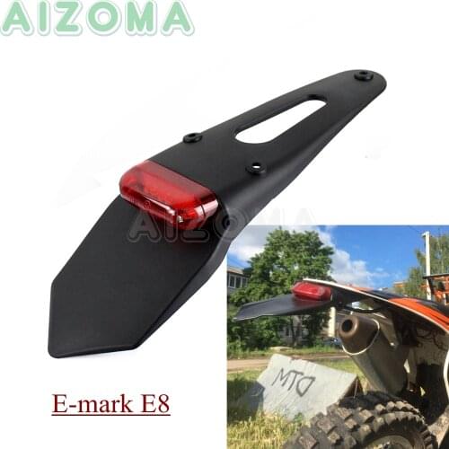 Supermoto Motocross LED Rear Fender Brake Lights Enduro MX Stop Taillight Mudguards For Kawasaki Yamaha Honda EXC SXF WRF XR