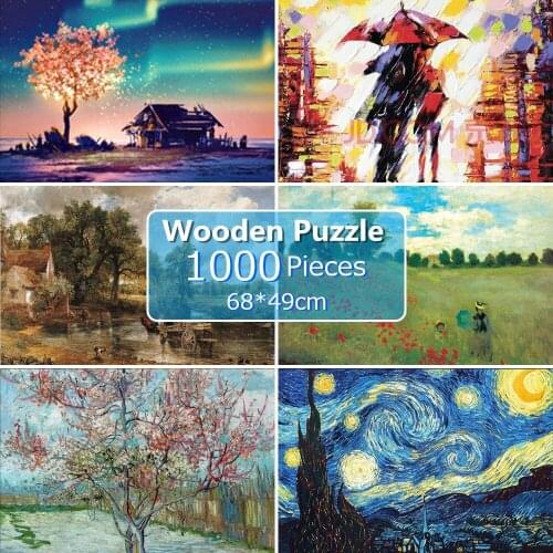 42*30cm Luminous Jigsaw Puzzle 1000 Pieces Assembled Picture Adult Landscape Jigsaw Puzzle Game Montessori Toy