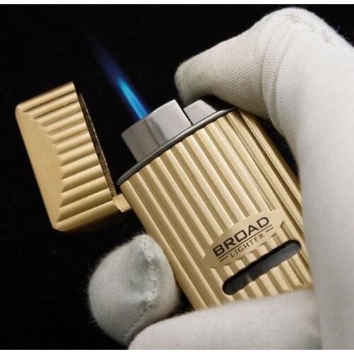 Windproof Jet Flame Torch Turbo Cigarette Cigar Lighters Metal Inflatable Gas Butane Lighter Smoking Accessories Gadget for Men