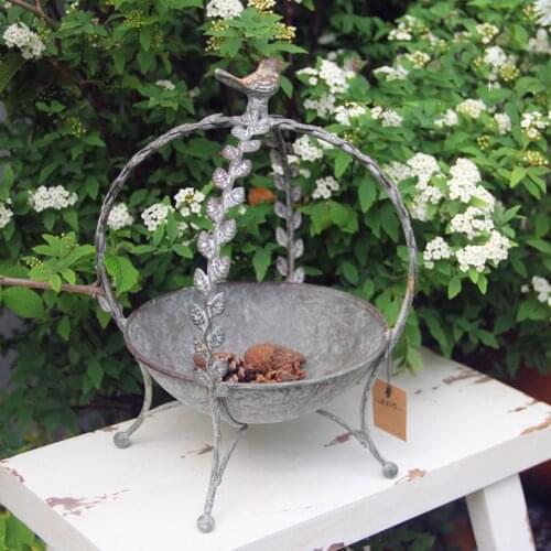 Retro vintage outdoor garden decorative metal planter pot
