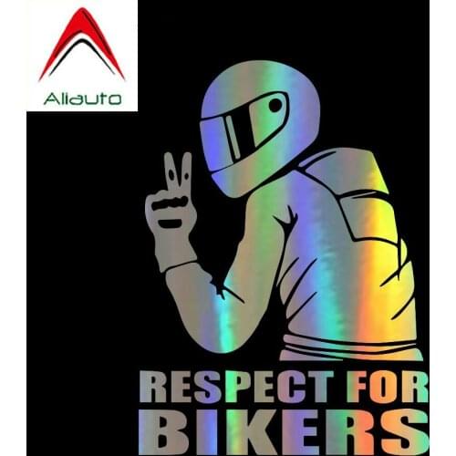 Aliauto Personality Funny 3D Car Sticker Respect for Bikers on Auto Waterproof Decals Vinyl Automobile Styling,14cm*19cm