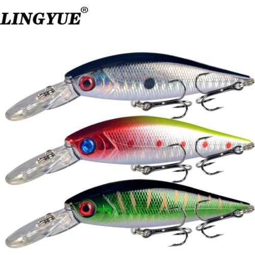LINGYUE 1pc Floating Minnow Fishing Lures 10cm/9.4g Hard Crankbaits 2hooks Wobblers pesca