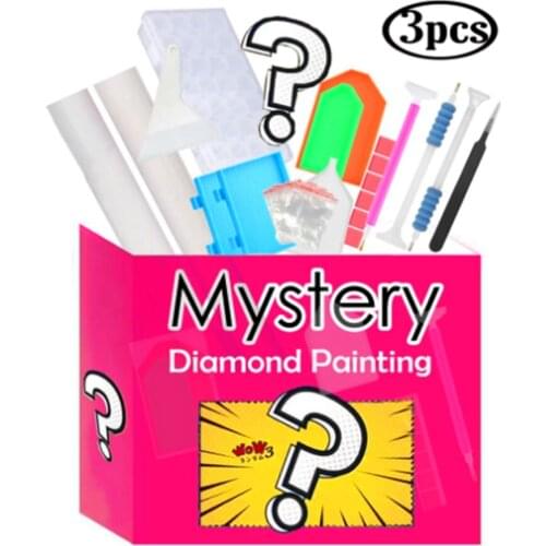 1Pack Gift 3pc, May Include Diamond Paintings, Diamond Painting Accessories, Different Tools, Etc. Random Mysterious Gift Pack