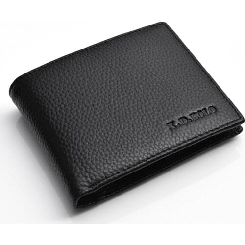 100% Genuine Leather Male Short Wallet Real Cowhide Wallets Standard Card Holders Multi-function Purse Ultrathin Wallet Men Larg