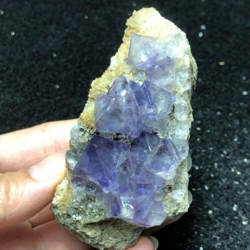 154.9gYaogangxian octahedral purple fluorite mica mineral restoration wheel vein teaching stone home decoration treasures