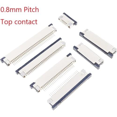 2000pcs Tape & Reel FFC FPC Connector 0.80 mm 5 6 8 9 10 12 14 15 16 18 20 22 24 26 28 30 36 Pin Top Contact SMT Right Angle