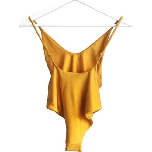 2018 Yellow Sexy High Cut One Piece Swimsuit Women Bathing Suits Backless Retro Brazilian One Piece Swimwear Women Swimsuit Girl
