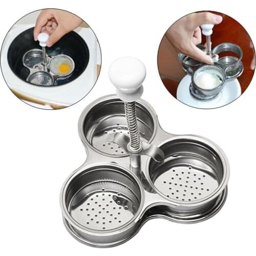 3 Pans Cute Egg Boiler Plastic Egg Poacher Set Kitchen Egg Cooker Tools Egg Mold Form Stainless Steel Scissors Pancake Maker