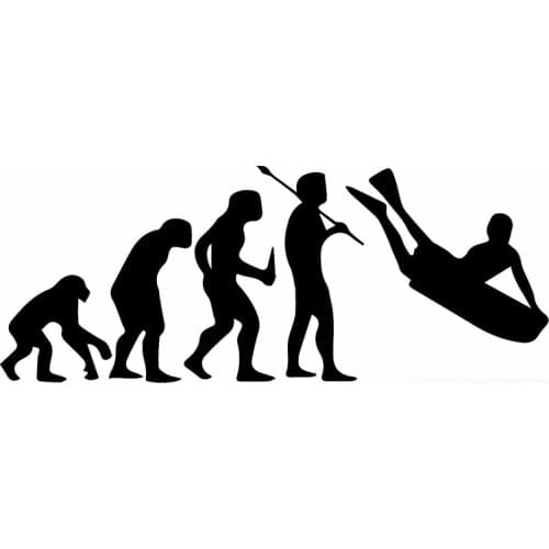 58cm x 26.36cm 2 x Evolution Bodyboard Surfing Funny Graphical (one For Each Side) Car Window Door Sticker Vinyl Decal 13 Colors