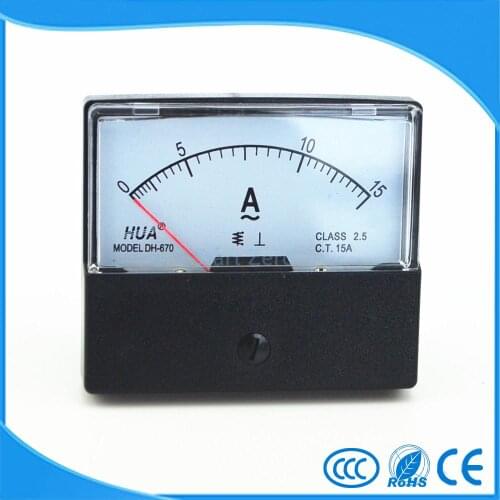 AC 0-15A Analog Panel Meter Ammeter Gauge DH-670