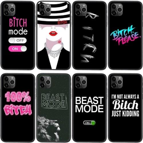Black Shell Fashion Bumper Bitch Mode On Pink Conveniency for Huawei Honor V40 10X Lite Case Honor 8x 9s 10 20 Lite 10i 20i 30