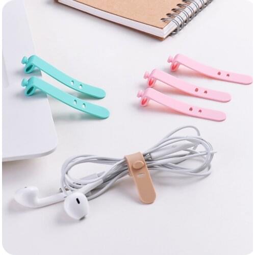 4pcs Cable Holder Silicone Cable Organizer USB Winder Desktop Tidy Management Clips Holder For Mouse Keyboard Earphone Headset