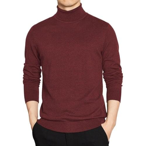 Mens turtleneck Japanese and Korean sweater turtleneck sweater, black, burgundy, red, green, gray and purple knitted sweater