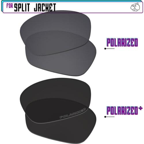 EZReplace Polarized Replacement Lenses for - Oakley Split Jacket Sunglasses - BlackP Plus-BlackIRP