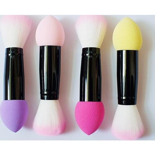 Brand New 1pc Professional Foundation Blusher Blush contour Nylon Make Up Brush Two Heads maquillaje beauty кисти для макияжа