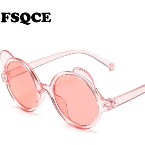 FSQCE Pink Kids Sunglasses Cute Round Children Girls Fashion Sport Eyeglasses Boys Baby Sun Glasses Goggles Anti-UV400