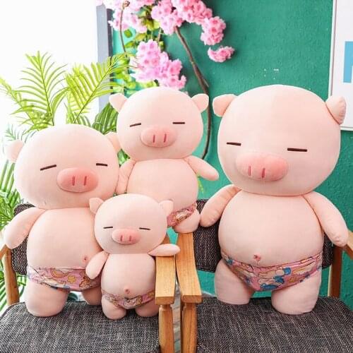 Hot Sale Cartoon Toys Summer Beach Pig Plush Toys Cute Animals Stuffed Dolls Kids Sleeping dolls Birthday Gift Lovers Present