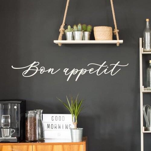Bon Appetit Vinyl Wall Decal French Quote for Kitchen Home Decoration Accessories For Living Room Simple Elegant Murals C101