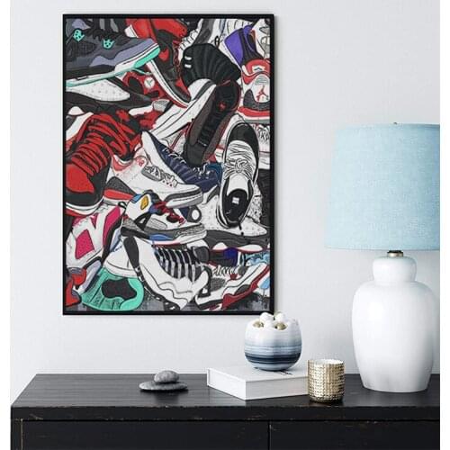 Creativity Artwork Sneakers Canvas Painting Posters Prints Art Sport Shoes Street Wall Art Picture BedRoom Home Decor