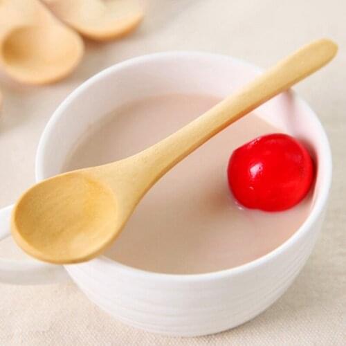 Small Wooden Salt Spoon Solid Wood Condiments Spoon Handmade Crude Wood