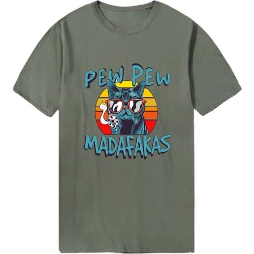 Men Pew Madafakas Cotton 2020 Tshirts Summer Streetwear T-shirts Funny Clothing Tees Tops Male Military Outdoor Camiseta Homme