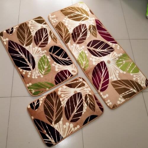 Bath Mat Set Nonslip Bathroom Floor Rug Absorbent Shower Bathroom Carpets WC Mat Coral Fleece Bedroom Mat Home Doormat 1 or 3pcs