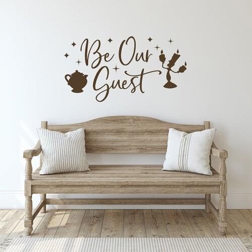 Beauty And The Beast Wall Decals Quotes Be Our Guest Vinyl Wall Decal Entrance Hall Guest Room Decor Kids Room Wall Decor X002
