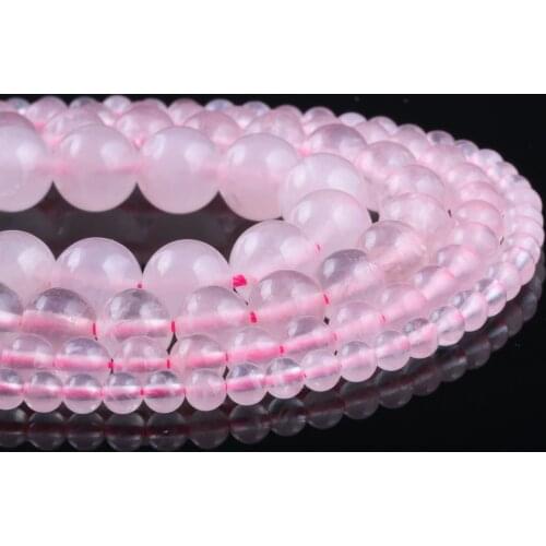 Natural Stone Pink Quartz Beading Isolation beads Round Loose Spacer Beads for Jewelry Making DIY Bracelet Necklaces Accessories