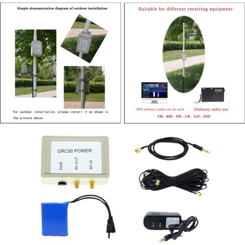 Upgrade Version Loop Antenna 0.1-180MHZ Rainproof Ring Active Receive Antenna Low Noise Short Wave