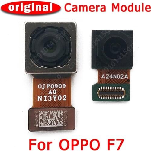 Original Front Rear View Back Camera For OPPO F7 Main Backside Facing Frontal Camera Module Flex Cable Replacement Spare Parts