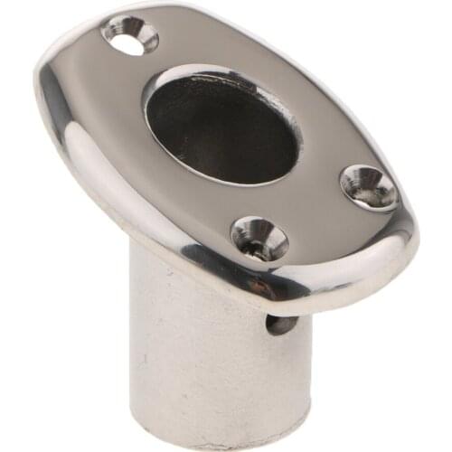 316 Stainless Steel Flag Pole Socket Handrail Fitting 30 Degree 7/8"