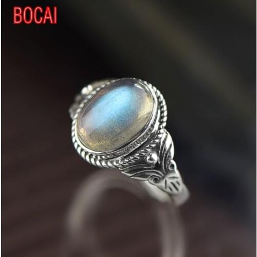 S925 Silver Mosaic Natural Moonlight Ring
