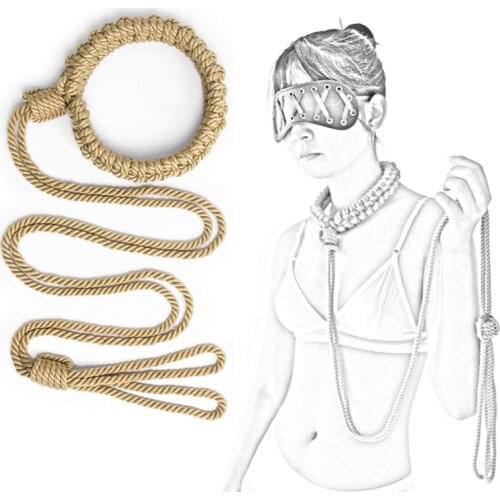 SM Slave Sex Collar with Leash Adult Game Cotton Ropes BDSM Bondage Restraints Collar Handcuffs Erotic Sex Toys for Women Men