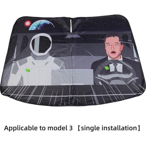 Model 3 Front Windshield Sunshade Sun Shade Auto Reflective Foldable Cover Sun Visor Protector for Tesla Model 3 2018-2021