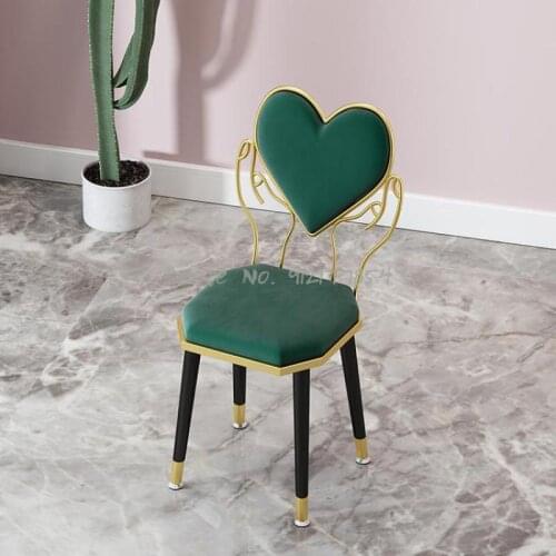 Light luxury nordic dining chair home net red ins chair iron back dining table and chair simple modern bedroom makeup chair