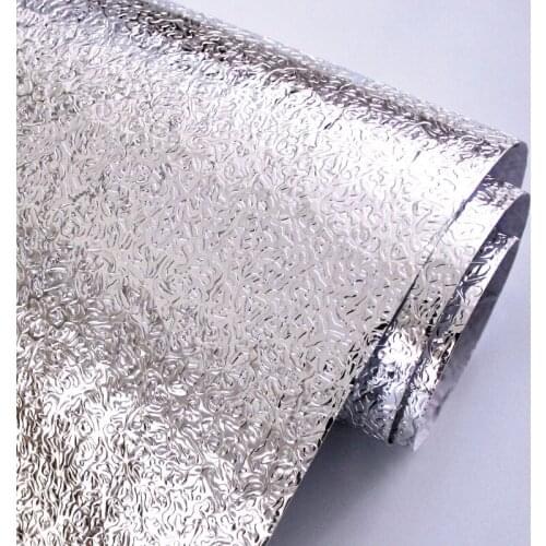 High temperature kitchen oilproof sticker Self-adhesive aluminum foil wallpaper Damp-proof Tile Stove Cabinet renovation sticker