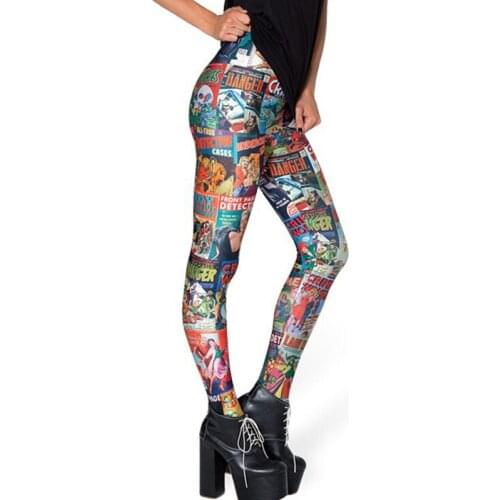 YSDNCHI Female Leggins 3D Digital Printed Fitness Pants Sexy Leggings Women Square Cartoon Trousers Mujer Leggin