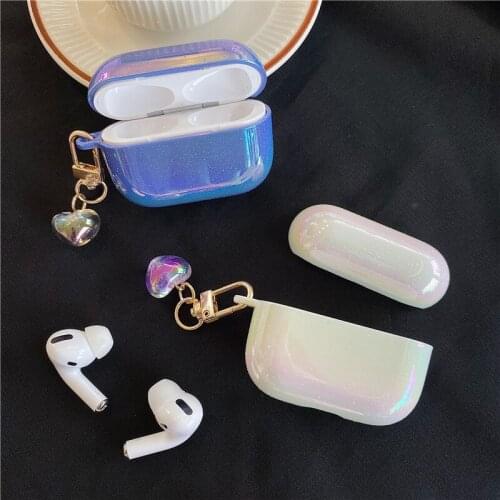 GTWIN 3D Love Heart Rainbow Hard Headset Case For Airpods Pro Luxury Cute Wireless Headset Cover For For Airpods 3 Pro