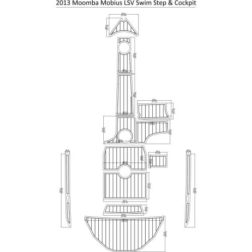 2013 Moomba Mobius LSV Swim Step & Cockpit Pad Boat EVA Teak Decking 1/4" 6mm