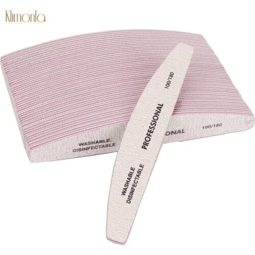25Pcs/lot 100/180 Nail File Manicure Care Tools Acrylic New Buffer UV Gel Polish Block Plastic Inside Shaper Nail Tools Gray