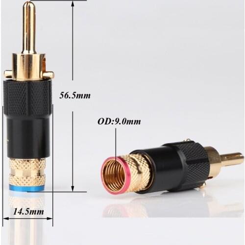 4pcs Hifi Audio Speaker Cable Connectors lock Banana plug Gold Plated Audio Grade connector plug loudspeaker wire jack