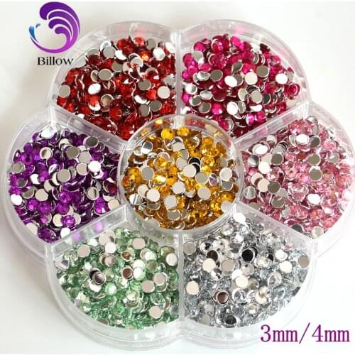 4000Pcs/lot Mixed Colors Crystal Acryl Non Hot Fix Rhinestone With Box Packing Nail Art Rhinestone For Nail Art Decoration B2021